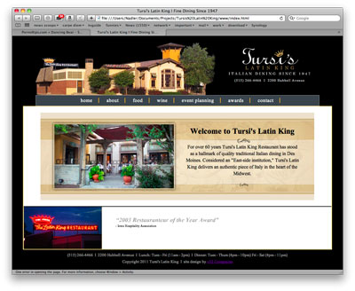 Tursi's Latin King Website Design